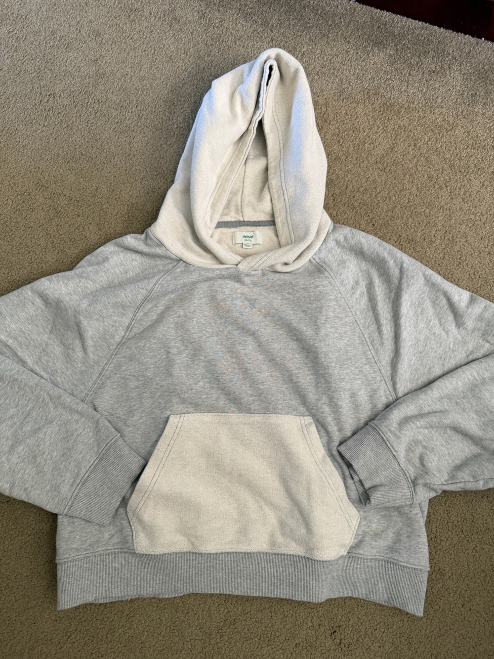 Aerie Two Toned Hoodie Sweatshirt